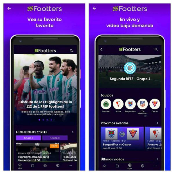 Footters TV futebol ao vivo no celular