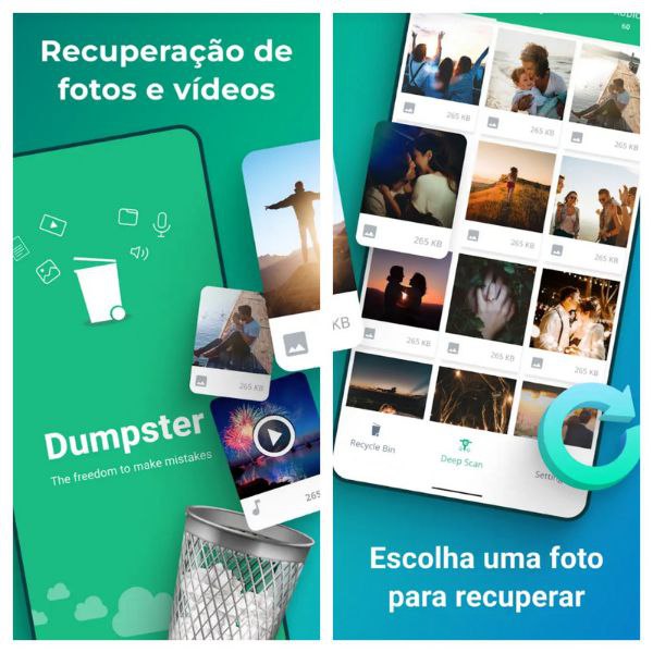 Dumpster apps para recuperar fotos excluídas