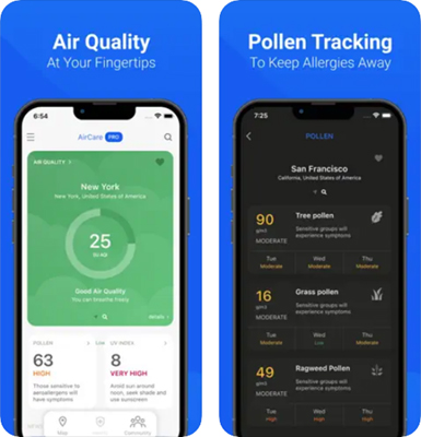 AirCare aplicativos poluição