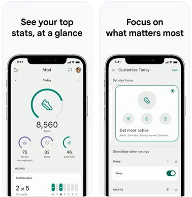 Fitbit aplicativos de pedômetro