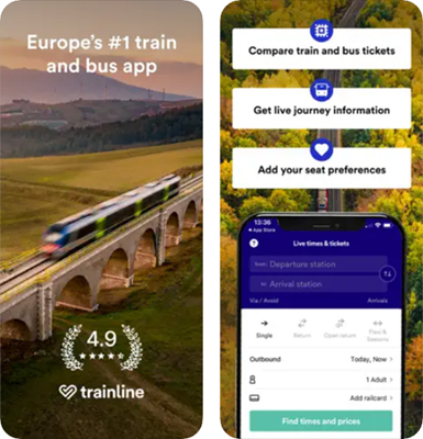 Trainline aplicativos transporte ferroviário na europa