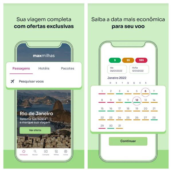 MaxMilhas aplicativos para comprar passagens aéreas