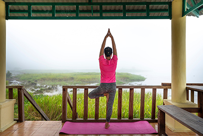 posições de Yoga árvore